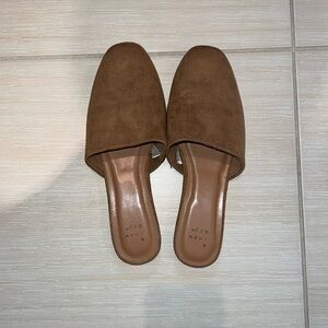 Camel Suede Mules